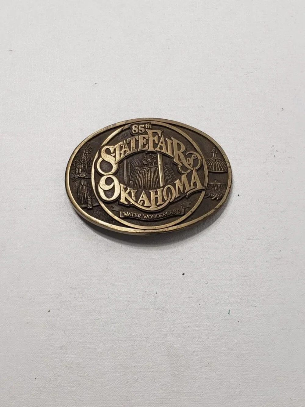 1989 85th State Fair of Oklahoma Water Wonderland Limited Edition Belt Buckle